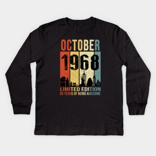 Made In 1963 October 60 Years Of Being Awesome Kids Long Sleeve T-Shirt